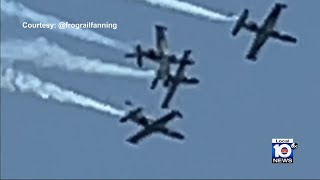 FAA investigating close call at Fort Lauderdale Air Show planes clip wings [upl. by Esimaj]