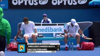 AndujarCarreno Busta v NestorStepanek highlights 3R  Australian Open 2016 [upl. by Onairelav23]