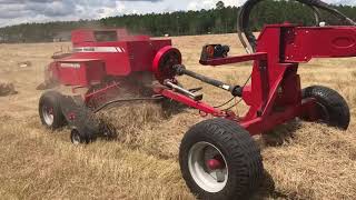 Massey Ferguson 5710 pulling twin balers [upl. by Oicam816]