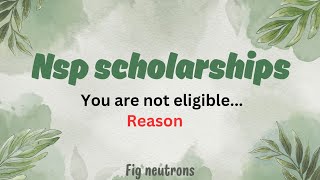 you are not eligible for scholarship reason in national scholarship portal [upl. by Even120]