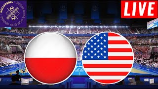 Poland vs Usa Volleyball Live Score  SemiFinal  Mens Volleyball Olympics Games 2024 [upl. by Ahnavas]