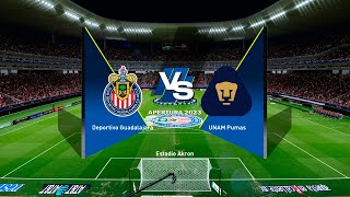 GUADALAJARA vs PUMAS  Liga MX Apertura 2024  PES Dream Patch Season 2025 [upl. by Sacttler856]