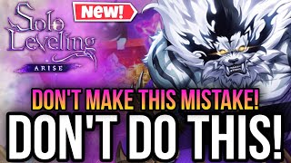 Solo Leveling Arise  Do Not Make This Mistakes Global Guide [upl. by Artimed]