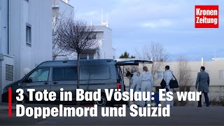 3 Tote in Bad Vöslau Es war Doppelmord und Suizid  kronetv NEWS [upl. by Phillida]