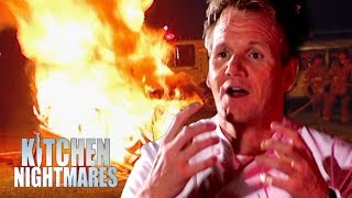 Gordon Sets Fire to the Restaurant  Kitchen Nightmares [upl. by Adlihtam298]