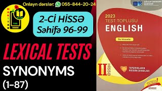 DİM YENİ 2Cİ HİSSƏ TEST TOPLUSU 2023 LEXICAL TESTS SYNONYMS 187 [upl. by Larual223]