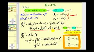 Exact First Order Differential Equations  Part 2 [upl. by Nwahsd]