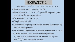 Notions darithmétique test n° 1 Exercice 1 Tronc commun science شرح باللغتين العربية و الفرنسية معا [upl. by Frost]