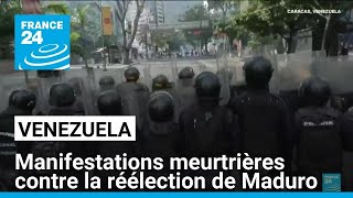 Venezuela  au moins un mort dans les manifestations contre la réélection de Maduro • FRANCE 24 [upl. by Emmer]