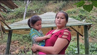 Thatching a house with bamboothe job of a single mother [upl. by Nadab]