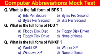 Computer Abbreviations MCQ Questions and Answers [upl. by Ellenehc]