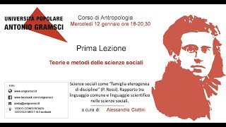 Lezn1  Profssa A Ciattini  Teorie e metodi delle scienze sociali [upl. by Hannon251]