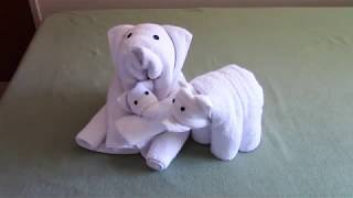 Towel Art How to Make Towel Teddy Bears Towel folding animal Towel origami Towel designs [upl. by Boiney]