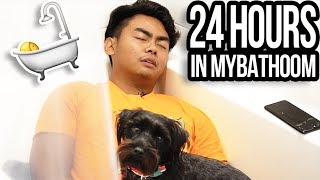 24 HOUR OVERNIGHT CHALLENGE IN BATHROOM [upl. by Nura]