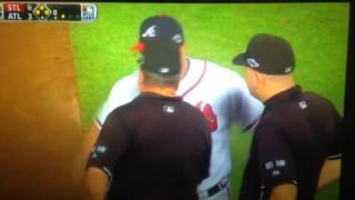 Atlanta Braves vs Cardinals100512 Fans Throw Trash on Field After Controversial Ump Call [upl. by Akelam961]