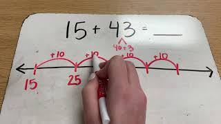 Solving 2 Digit Addition Open Number Line NO Regrouping [upl. by Des]