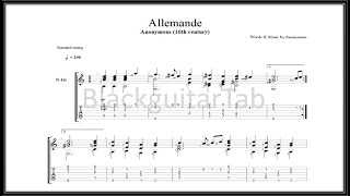 Classical Guitar Songs Allemande Anonymous [upl. by Anilra]