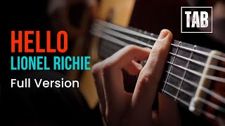 Hello  Lionel Richie  EASY Guitar Lessons TAB [upl. by Lenaj]