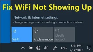 SOLVED WIFI NOT SHOWING IN SETTINGS ON WINDOWS 10 MISSING WIFI FIX [upl. by Enailil922]