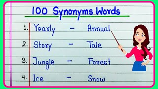 100 Synonyms words in English  Synonyms words 100  100 Similar Words  Synonyms  English Grammar [upl. by Daryle577]