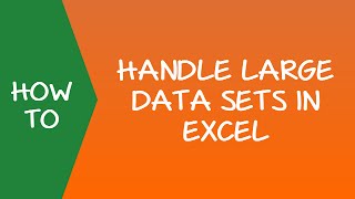 Excel Tip to Handle Large Data Sets [upl. by Novelc279]