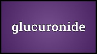 Glucuronide Meaning [upl. by Johppa]