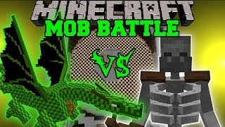 Mutant Skeleton Vs Green Dragon  Minecraft Mob Battles  Mutant Creatures Mod Battle [upl. by Sigismundo]