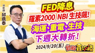 20240920【台股鑫攻略】FED降息 羅素2000 NBI生技飆 海運、重電、生技下週大轉折  邱鼎泰分析師 [upl. by Eniala]