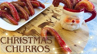 Christmas Party Appetizer Candy Cane Churros Recipe christmasfood [upl. by Macey69]