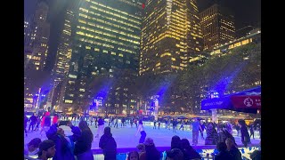 BRYANT PARK CHRISTMAS HOLIDAY SHOPS AND ICE SKATING RINK NEW YORK CITY 2024 [upl. by Gorlicki461]