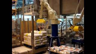 Palletizing Bags of Flour by ICON Robotics [upl. by Georgi177]