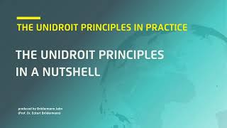 Unidroit Principles in a nutshell 1of 13 [upl. by Ettenna]