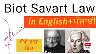 class 12 Biot Savart law derivatives explanation application Moving charge and magnetism in Punjabi [upl. by Nyasuh312]