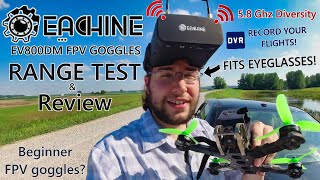 Eachine EV800DM Diversity FPV Goggles with DVR Range Test amp Review [upl. by Ynaoj]