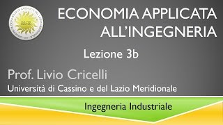 Economia applicata Ingegneria Lezione 3b [upl. by Wiseman362]