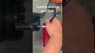 Cutting down a graphite golf shaft for my kids junior clubs golfclub golf kidsgolf [upl. by Anirroc51]