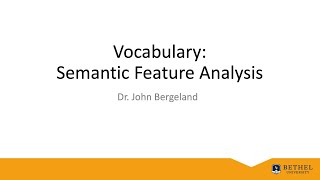 Vocabulary Semantic Feature Analysis [upl. by Sorci]