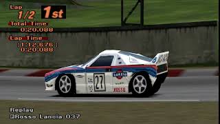 Gran Turismo 2 ASpec  Lancia Rosso 037  Grand Valley East  MR Challenge [upl. by Ansell]