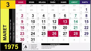 Kalender 1975 Lengkap Dengan Weton Pasaran Jawa [upl. by Dloniger]