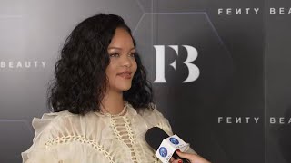 Rihanna returns home for official Fenty launch party [upl. by Asyal]