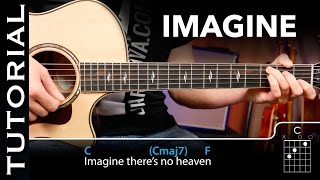 Cómo tocar IMAGINE en guitarra  Tutorial completo acordes y ritmo [upl. by Suriaj]