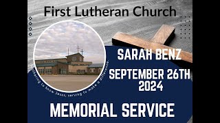 Sarah Benz Memorial Service [upl. by Nnyrat]