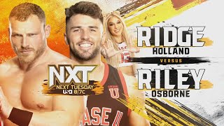 Ridge Holland vs Riley Osborne NXT Sep 24 2024 [upl. by Anujra]