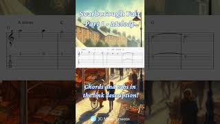 Scarborough Fair guitar tabs  melody part 1 music guitartutorial guitarlessons [upl. by Steffy541]