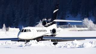 Impressive Valley Landing amp Takeoff  Samedan Airport 27122018 [upl. by Talyah]