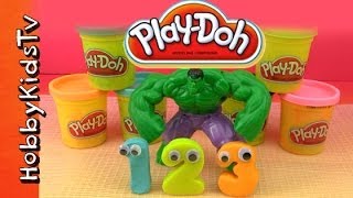 Hulk SMASHES PLAYDOH Numbers 1 to 10 HobbyKidsTv [upl. by Qifahs]