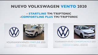 VOLKSWAGEN VENTO 2020 STARTLINE Y COMFORTLINE PLUS TM Y TRIPTONIC ANÁLISIS INTERIOR Y EXTERIOR [upl. by Atiluj672]