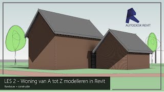 LES 2  Woning van A tot Z modelleren in Revit  Ruwbouw  constructie [upl. by Hutchings]