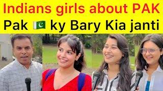 What Indians girls knows about Pakistan  We want Pakistan should play semi final with India [upl. by Alleciram539]