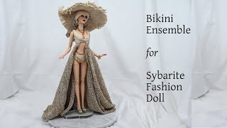 Summer Bikini Ensemble for Sybarite Fashion Dolls [upl. by Aeslahc]